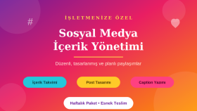 işletmeniz için sosyal medyanızı yönetiyorum