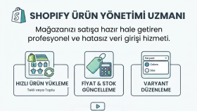 shopify mağazanıza profesyonel ürün girişi yaparım