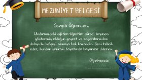 İlkokul Mezuniyet Diploma Belgesi Tasarımı 
