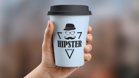 Hipster Coffee Logo Tasarımı