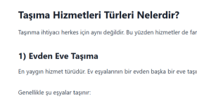 Nakliyat Firması İçin SEO Uyumlu Blog Yazısı