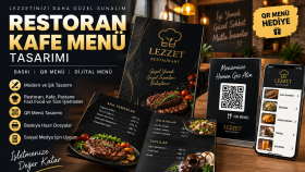 restoran ve kafeler için menü ve QR menü tasarlarım
