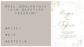 her türlü davetiniz için tarzınıza özgün davetiye tasarlarım