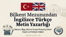 Türkçe veya İngilizce metin yazarım