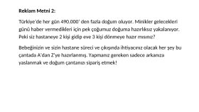 Reklam Metinleri Yazımı