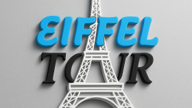 Eiffel tur konsept logo tur şirketi 