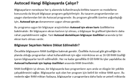 Autocad Destekleyen Bilgisayarlar Hakkında Bir Yazı