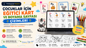 çocuk boyama kitabı ve eğitici alfabe kartları yaparım