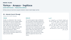 Türkçe · Arapça · İngilizce | Çeviri Örnekleri