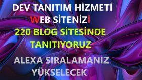  web sitenizin 220 blog  sitesinde tanıtımını yapabilirim