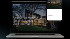 Oteller için modern ve şık web sitesi.