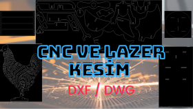  cnc ve lazer kesime uygun dxf /dwg ürün çizimleri yaparım
