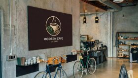 Modern Cafe Mockup Tasarımı