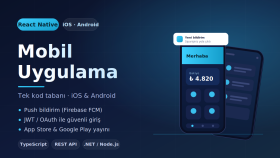 React Native ile iOS ve Android mobil uygulama geliştiririm