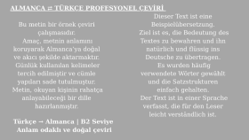 Almanca ⇄ Türkçe Örnek Çeviri Çalışması