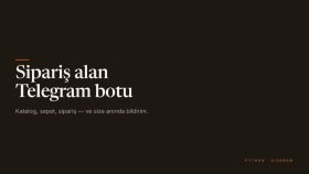işletmeniz için sipariş alan telegram botu yaparım