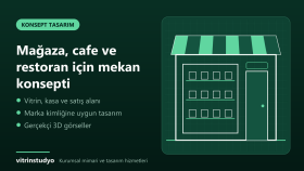 mağaza ve cafe için konsept tasarım ve render yaparım