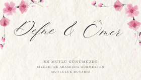 Soft Romantik Tarz Düğün Davetiyesi Tasarımı 