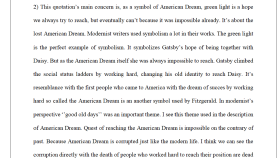 Great Gatsby Green Light sembolü hakkında essay çalışmam