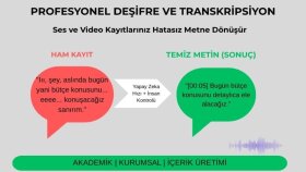 kayıtlarınızı profesyonel ve hatasız metne dönüştürürüm