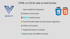 HTML ve CSS ile sade ve hızlı formlar tasarlayabilirim