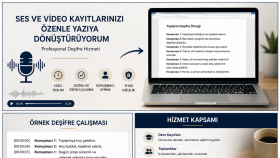 ses ve video kayıtlarınızı sizin için yazıya dökebilirim