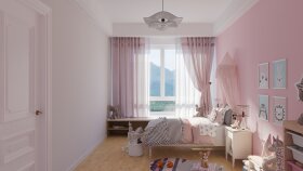 Pink Room / Çocuk odası tasarımı ve görselleştirmesi