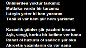 kelimen ve konun ile ilgili basit ama etkili şiirler yazarım