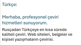 Rusça-Türkçe Web Sitesi ve İçerik Çevirisi