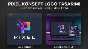 Dijital Ajans ve İçerik Üreticileri İçin Logo (PIXEL)