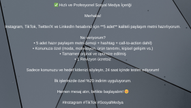 Instagram TikTok için ürün ve hizmet metinleri hazırlarım