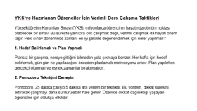 YKS Öğrencileri İçin Blog Yazısı Örneği