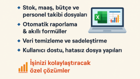 Excel ile otomatik raporlama ve tüm raporları hazırlarım