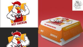 Hot chicken konsept logo tasarımı