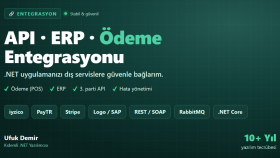 .NET uygulamanıza 3. parti API / ERP / entegrasyonu yaparım