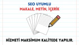 sizin için SEO uyumlu makale, metin ve içerik yazabilirim