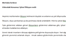 video yazı içeriği