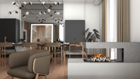 Modern Salon İç Mekân Tasarımı – 3D Render