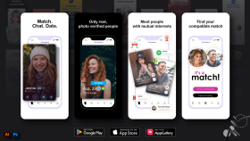 Dating Apps - Google Play ve App Store Screenshots