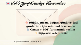 minimal ve zarif davetiye tasarımı yapıyorum