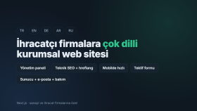 ihracatçı firmalara çok dilli kurumsal site yaparım