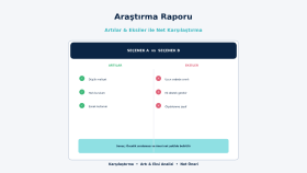 Artı ve Eksileriyle Karşılaştırmalı Araştırma Raporu