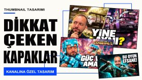 YouTube için 4K thumbnail ve video kapağı tasarlarım