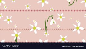 papatya ve kardelen - raporlu vektör desen