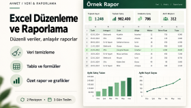 Excel verilerinizi düzenler ve raporlar hazırlarım
