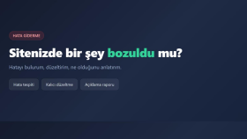 web sitenizdeki hatayı bulup düzeltirim