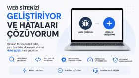 web sitenizi geliştiriyor ve hataları çözüyorum