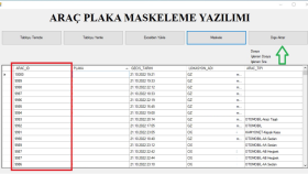 Tabloda İstenilen Sutunu Gizleme Yazılımı