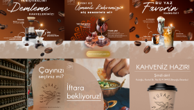 Kuş yuvası pera için sosyal medya yönetimi tasarımları