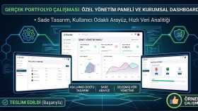 profesyonel yönetim paneli geliştiririm